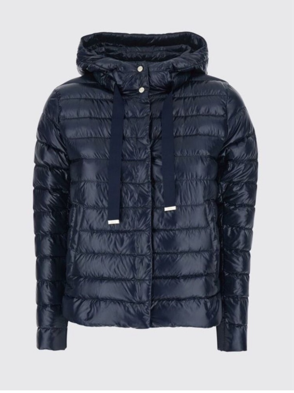 Herno Nylon Ultralight Quilted Hooded Bomber Jacket - Navy NWT